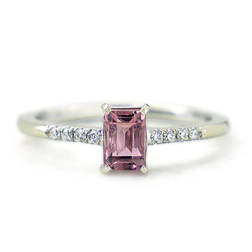 Josephine-ring med lyserød sten-turmalin-Hvid-gud-