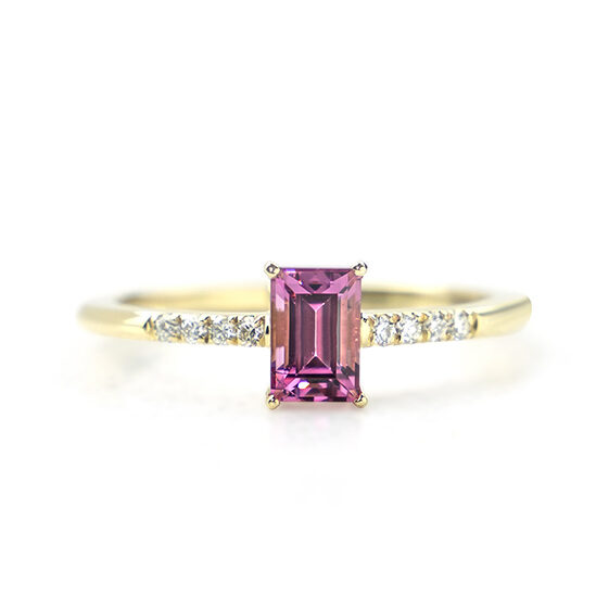 Josephine-ring med lyserød sten-gud-turmalin